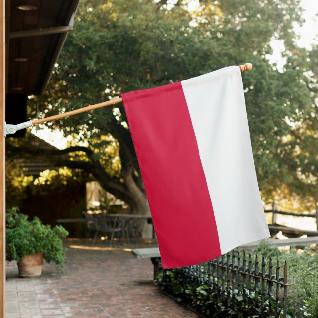 Patriotic Polish Flag, house outdoor flags, Poland House Flag (In SItu)