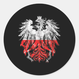 Patriotic Polish Heritage Roots Poland Eagle Badge Classic Round Sticker