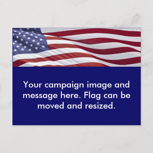 Patriotic Political Campaign Announcement Postcard