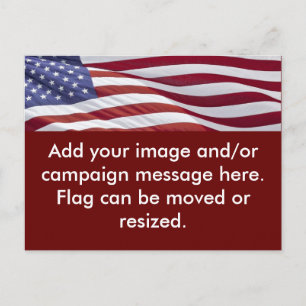 Patriotic Political Campaign Announcement Postcard