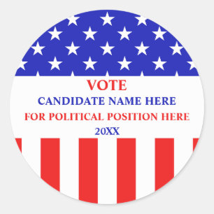 Patriotic Political Campaign Classic Round Sticker