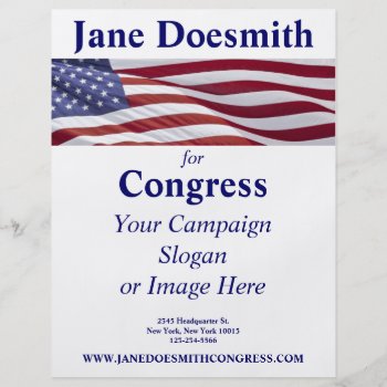 Patriotic Political Campaign Flyer by decembermorning at Zazzle