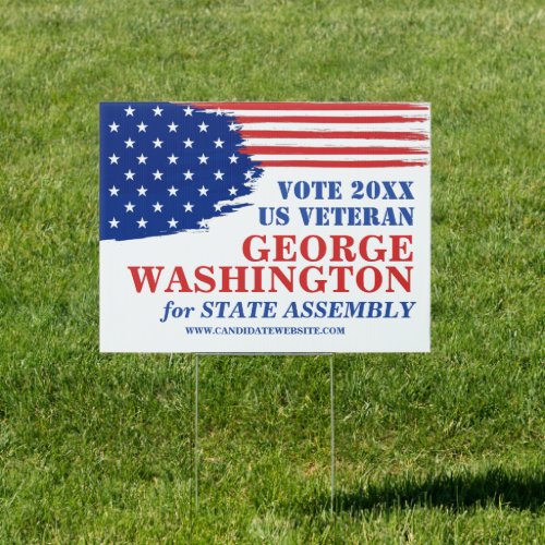 Patriotic Political Campaign Painted Flag Yard Sign