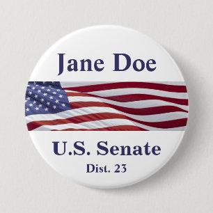 Patriotic Political Campaign Pinback Button