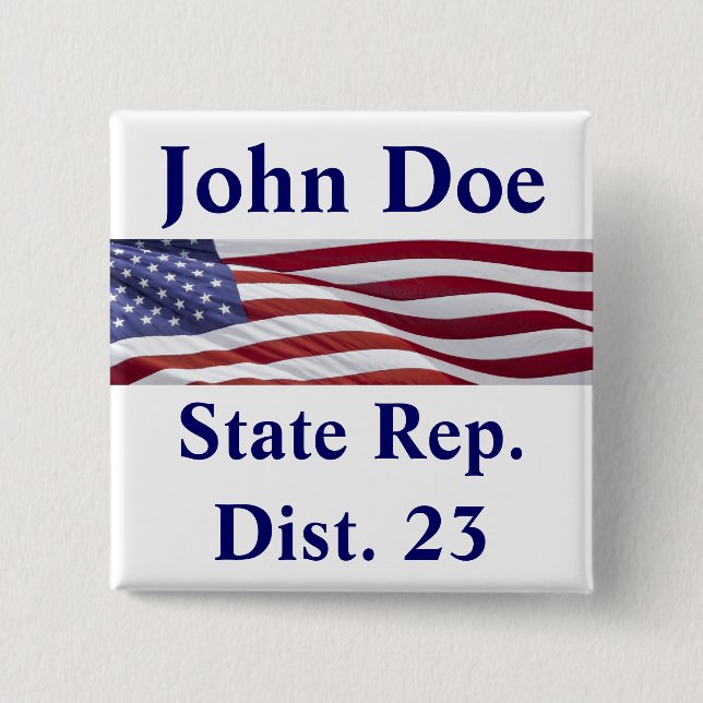 Patriotic Political Campaign Pinback Button (Front)
