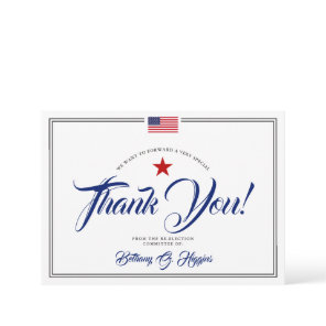 Patriotic Political Donation Thank You Card