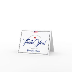 Patriotic Political Themed Donation Thank You Card