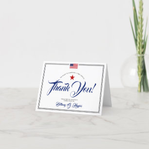 Patriotic Political Themed Donation Thank You Card