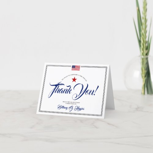 Patriotic Political Themed Donation Thank You Card