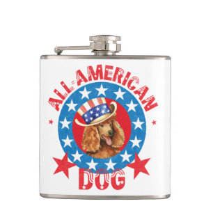Patriotic Poodle Flask
