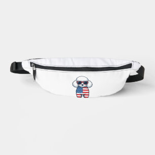 Patriotic Poodle in Sunglasses Vector Design_1 Fanny Pack