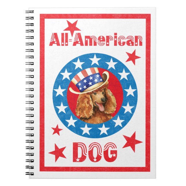 Patriotic Poodle Notebook (Front)