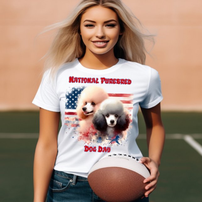 Patriotic Poodles Prance by Old Glory T-Shirt (Creator Uploaded)
