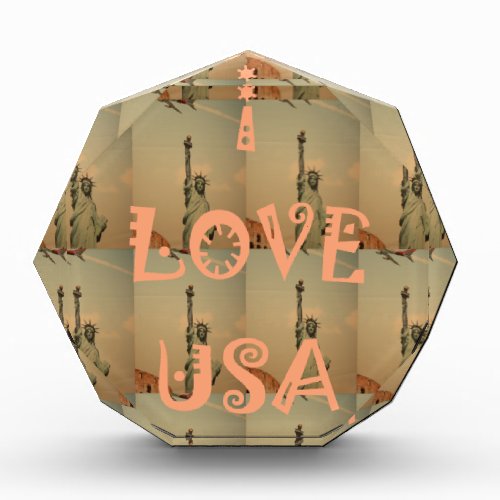 Patriotic Pop Art I Love USA Graphic Art Design Award