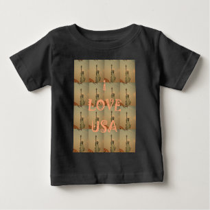 Patriotic Pop Art: "I Love USA" Graphic Art Design Baby T-Shirt