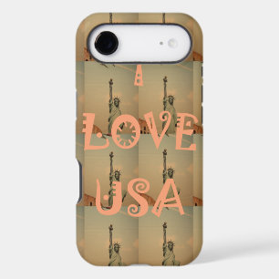 Patriotic Pop Art: "I Love USA" Graphic Art Design iPhone 17 Air Case