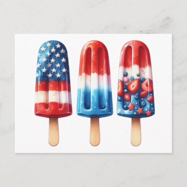 Patriotic Popcicles Postcard (Front)