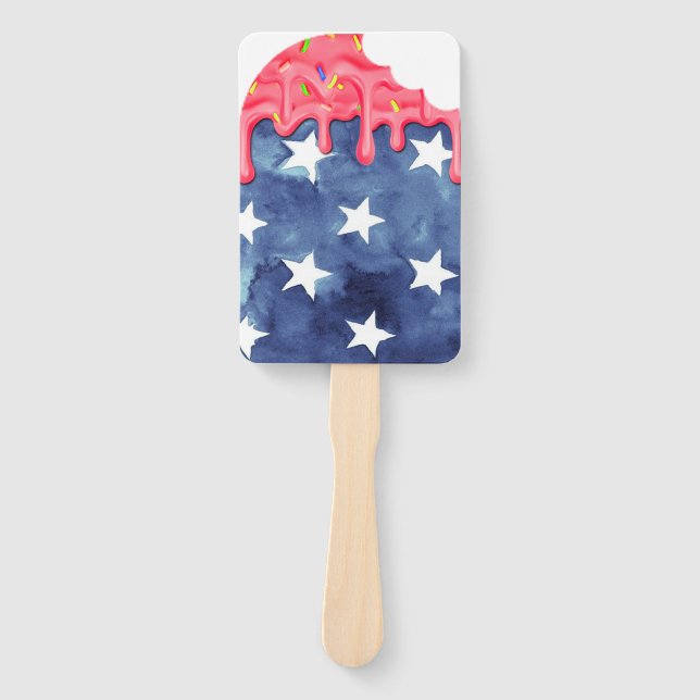Patriotic Popsicle  |  Personalize Hand Fan (Front)