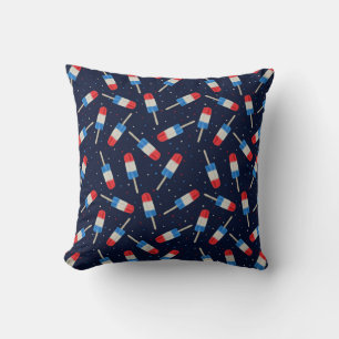 Patriotic Popsicles at Night Throw Pillow