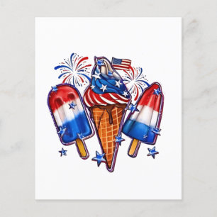 Patriotic Popsicles Ice Cream 4th of July Flyer