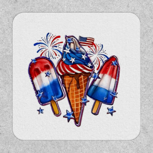 Patriotic Popsicles Ice Cream 4th of July Patch