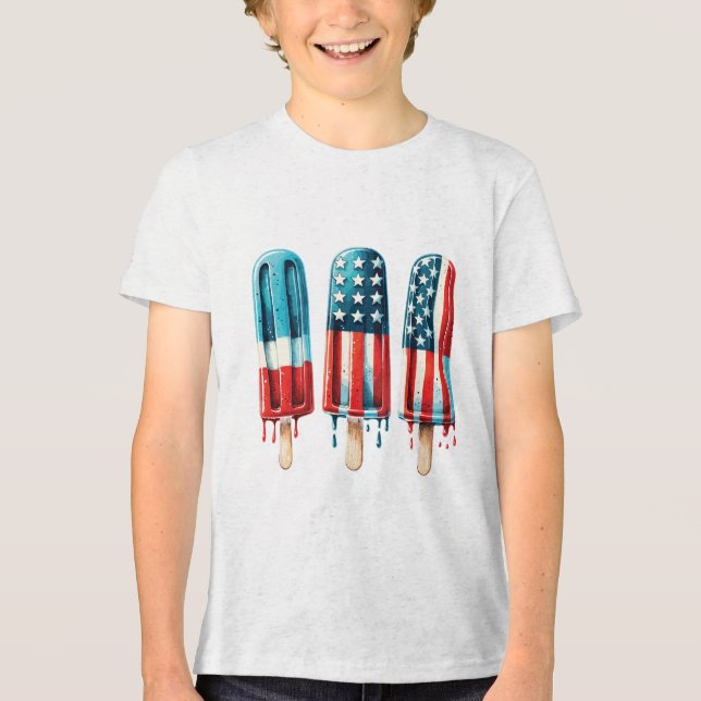 Patriotic Popsicles T-Shirt Tri-Blend Shirt (Front)