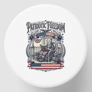 Patriotic Porch Bookworm Vector Graphic Tee Mini Candle Favors