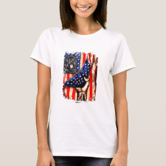 Patriotic Portuguese Water Dog American Flag Dog T-Shirt