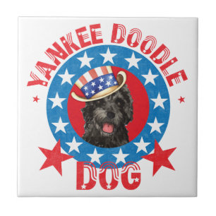Patriotic Portuguese Water Dog Ceramic Tile