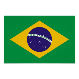 Patriotic poster with Flag of Brazil