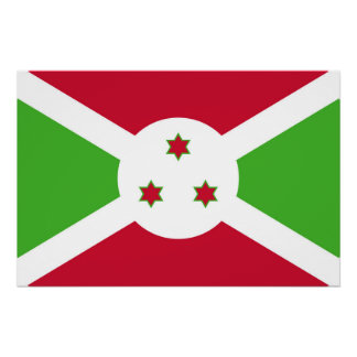 Patriotic poster with Flag of Burundi