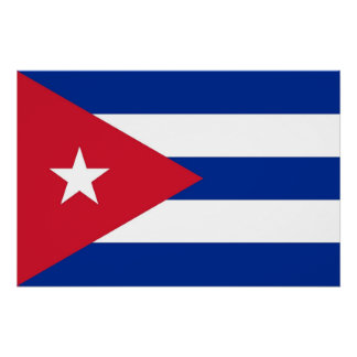 Patriotic poster with Flag of Cuba