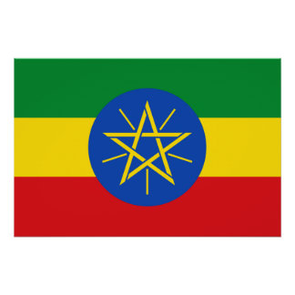 Patriotic poster with Flag of Ethiopia