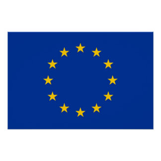 Patriotic poster with Flag of European Union