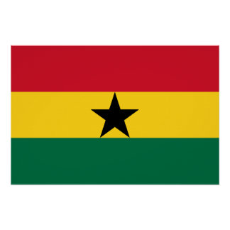 Patriotic poster with Flag of Ghana