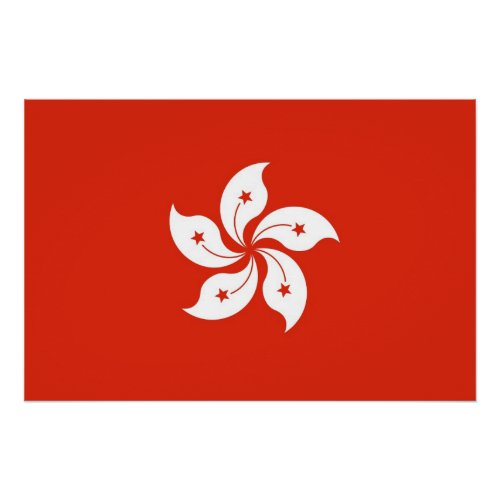 Patriotic poster with Flag of Hong Kong