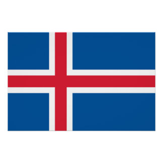 Patriotic poster with Flag of Iceland