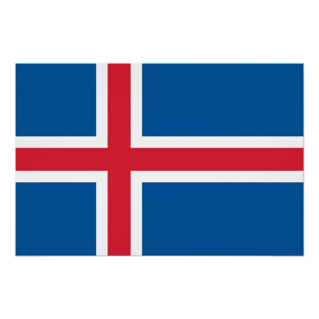 Patriotic poster with Flag of Iceland (Front)
