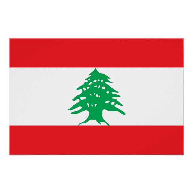 Patriotic poster with Flag of Lebanon (Front)