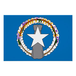 Patriotic poster with Flag of Northern Mariana