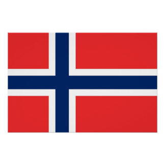 Patriotic poster with Flag of Norway