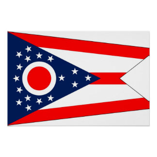 Patriotic poster with Flag of Ohio