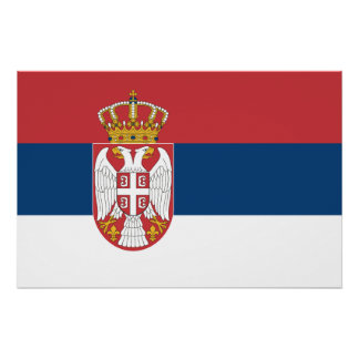 Patriotic poster with Flag of Serbia
