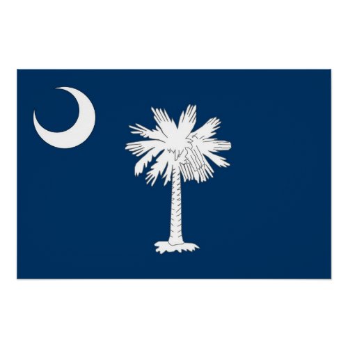Patriotic poster with Flag of South Carolina