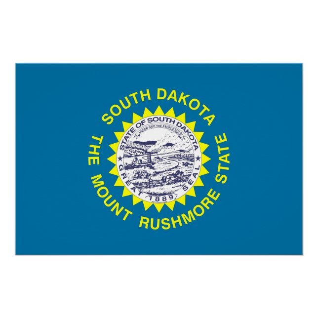 Patriotic poster with Flag of South Dakota (Front)