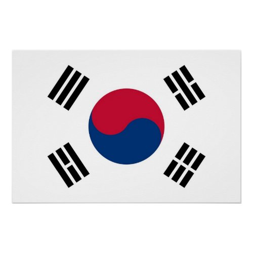 Patriotic poster with Flag of South Korea