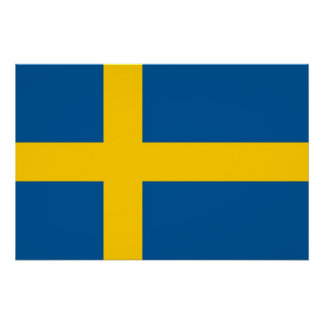 Patriotic poster with Flag of Sweden