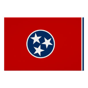 Patriotic poster with Flag of Tennessee