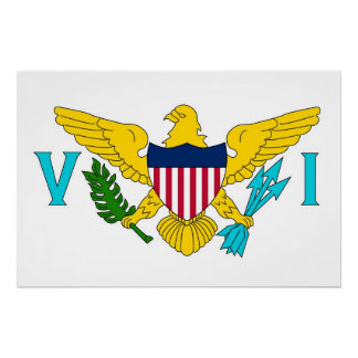 Patriotic poster with Flag of U.S. Virgin Islands