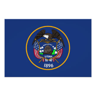 Patriotic poster with Flag of Utah